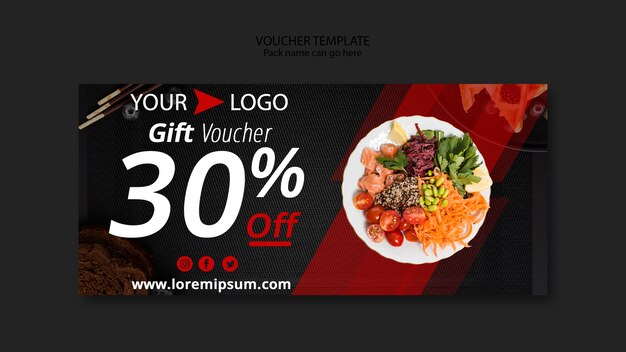 Moody food restaurant voucher template