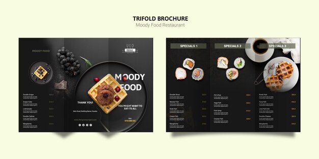 Брошюра Moody Food тройной