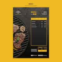 Free PSD moody grill invoice template