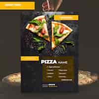 Free PSD moody restaurant food poster mock-up