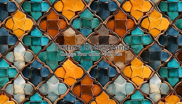 Moorish glazed tiles mosaic pattern AI Generated Image