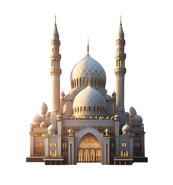 무료 PSD 모스크 건물은 고립되어 있습니다.