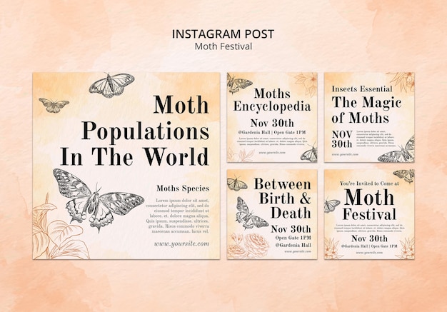Moth festival template design