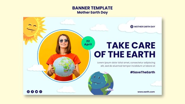 Mother earth day banner template