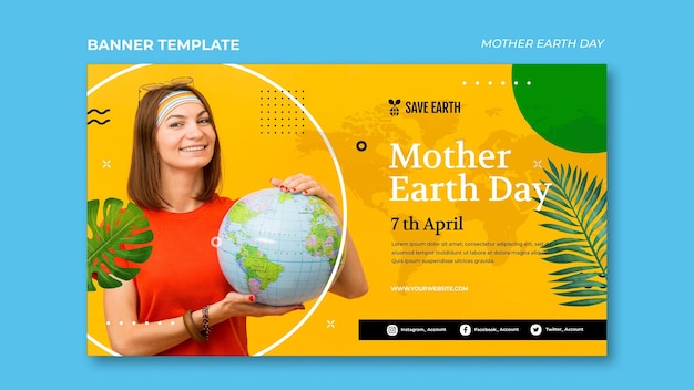 Mother earth day banner template