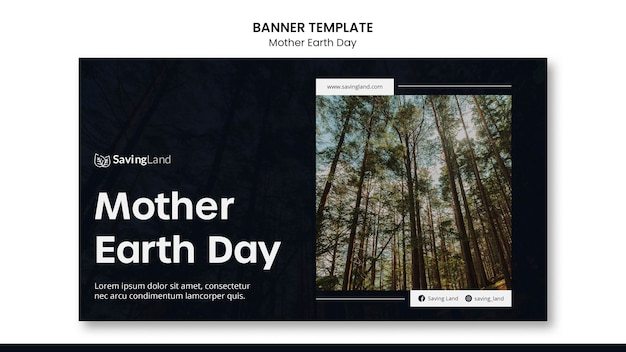 Free PSD mother earth day banner template