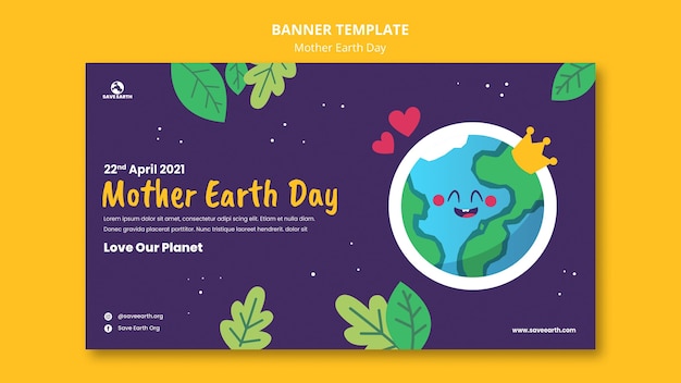 Free PSD mother earth day banner template