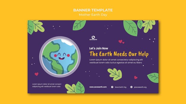 Mother earth day banner template