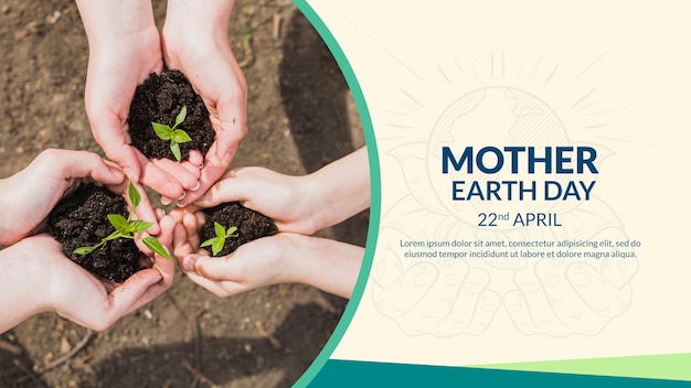 Free PSD mother earth day cover template