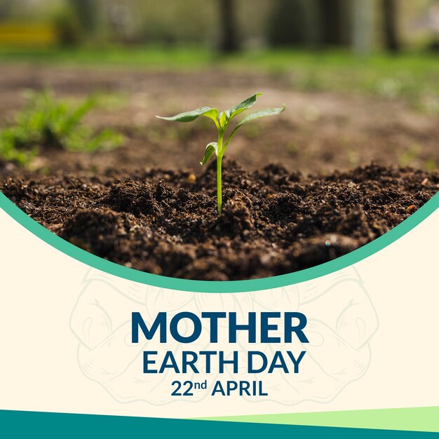 Mother earth day cover template