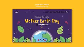 Free PSD mother earth day landing page