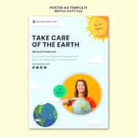 Free PSD mother earth day poster template
