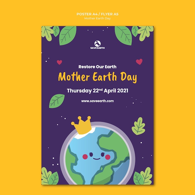 mother earth day print template