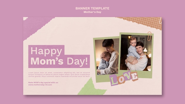 Free PSD mother's day banner template design