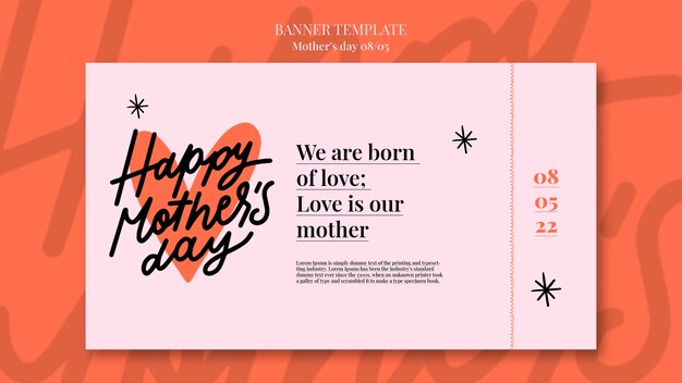 Mother's day celebration banner template