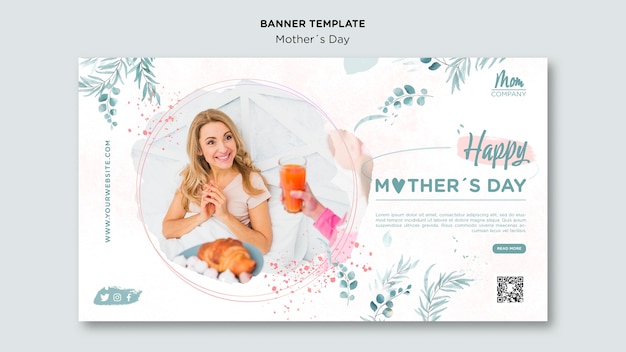 Mother's day celebration banner template