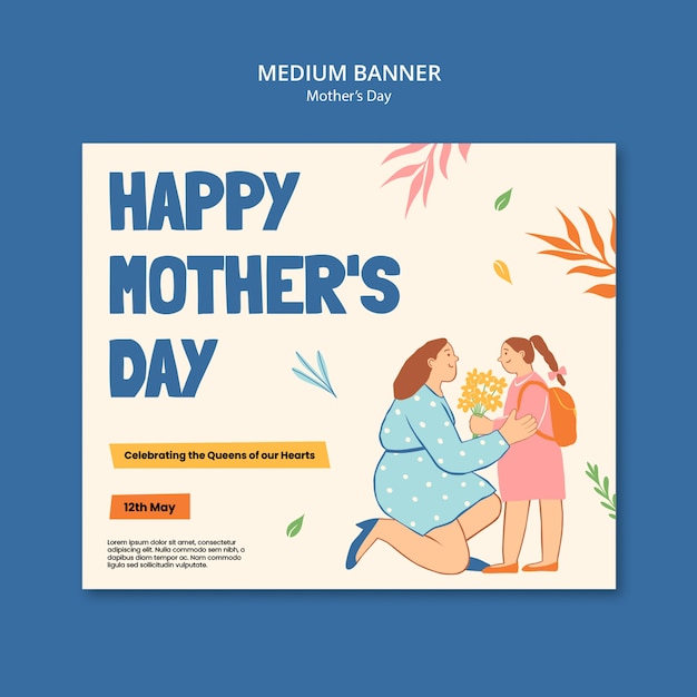 Mother's day celebration banner template