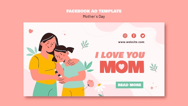 Шаблон facebook празднования дня матери
