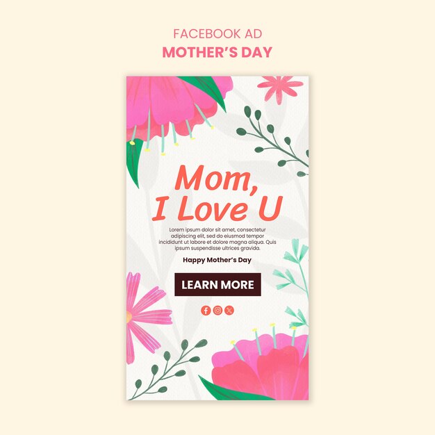 mother's day celebration facebook template