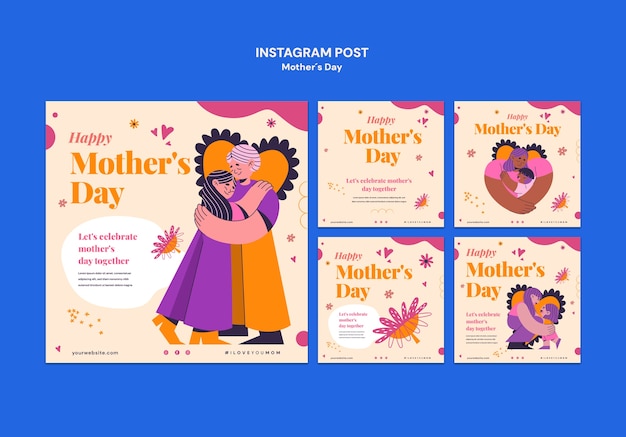 PSD gratuito post di instagram per la celebrazione della festa della madre