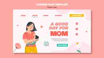 Free PSD mother's day celebration landing page