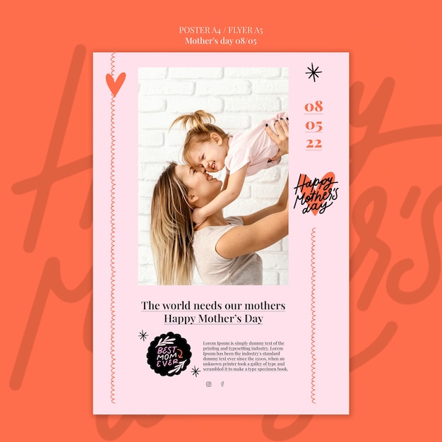 Mother's day celebration poster template