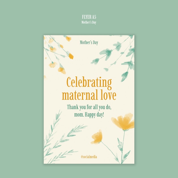 Free PSD mother's day celebration  poster template