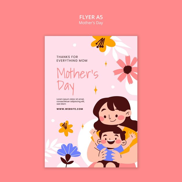 mother's day celebration  poster template