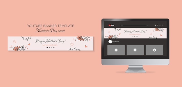 Free PSD mother's day celebration youtube banner template