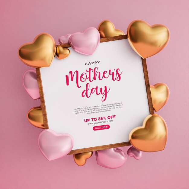 Mother's day sale social media post design template