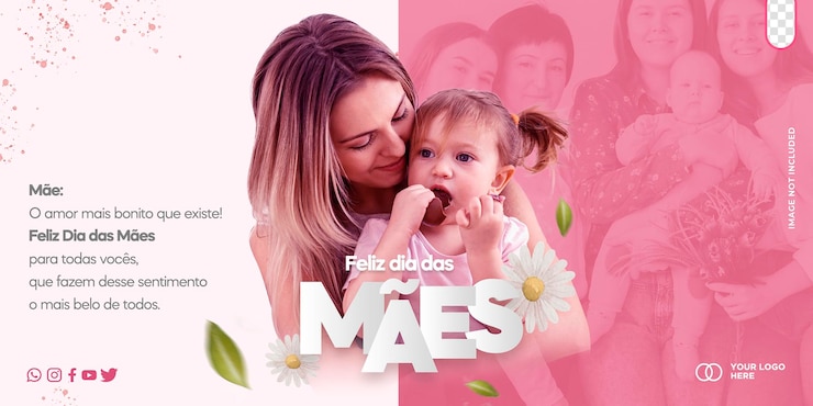 무료 PSD 어머니의 날 소셜 미디어 게시물 템플릿 dia das maes in brazil