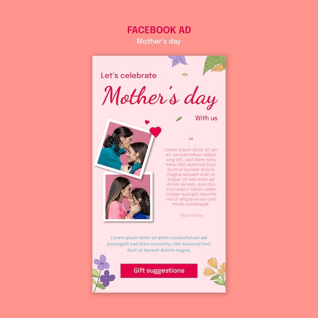 Free PSD mother's day template design