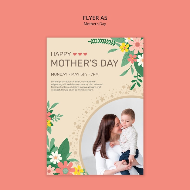 Free PSD mother's day template design