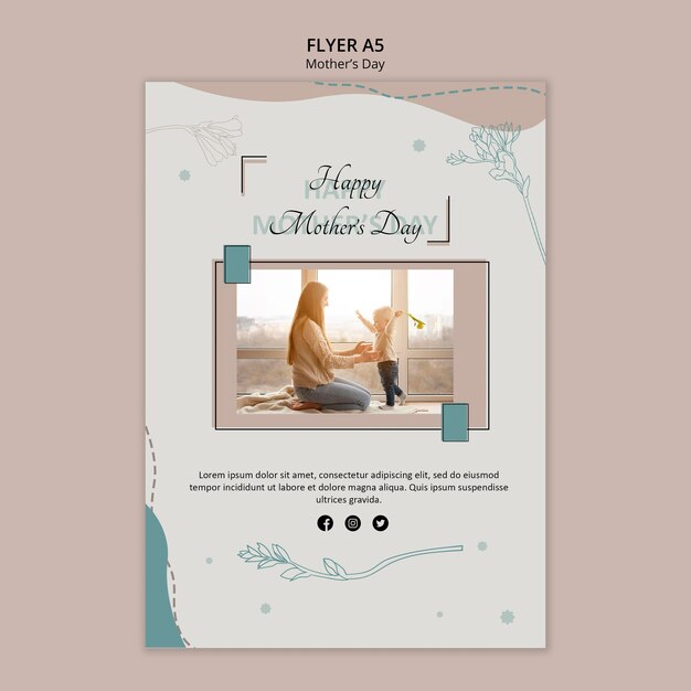 Mother's day template flyer