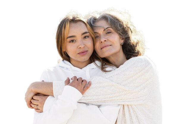 Mother spending time outdoors with her daughter