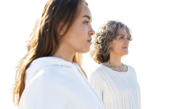 Mother spending time outdoors with her daughter