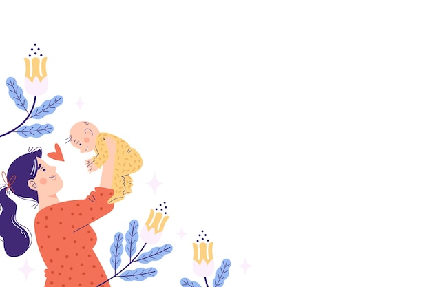 mother with son illustration