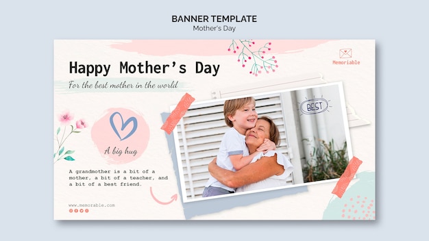 Mothers day celebration horizontal banner template