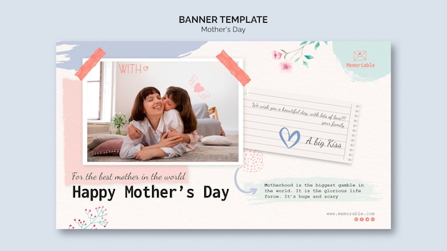 Mothers day celebration horizontal banner template