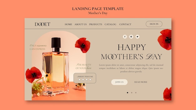 Free PSD mothers day celebration landing page