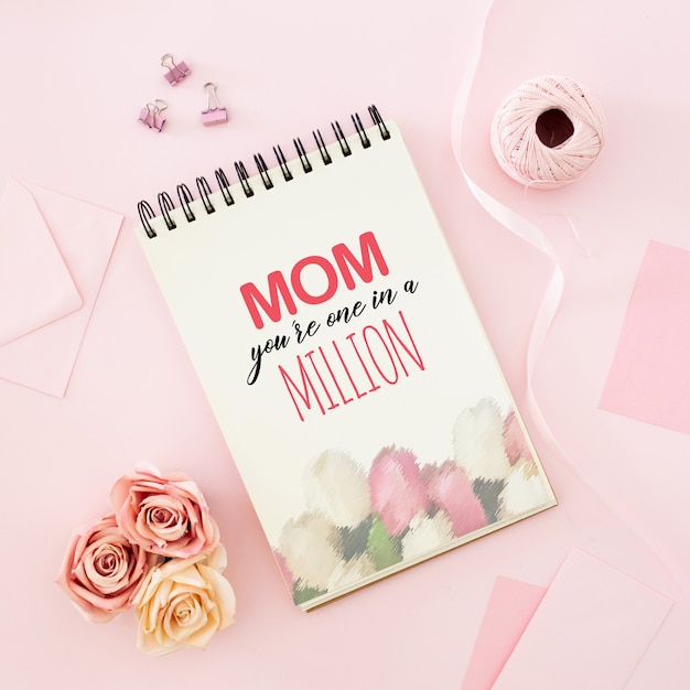Free PSD mothers day greeting card with text lettering