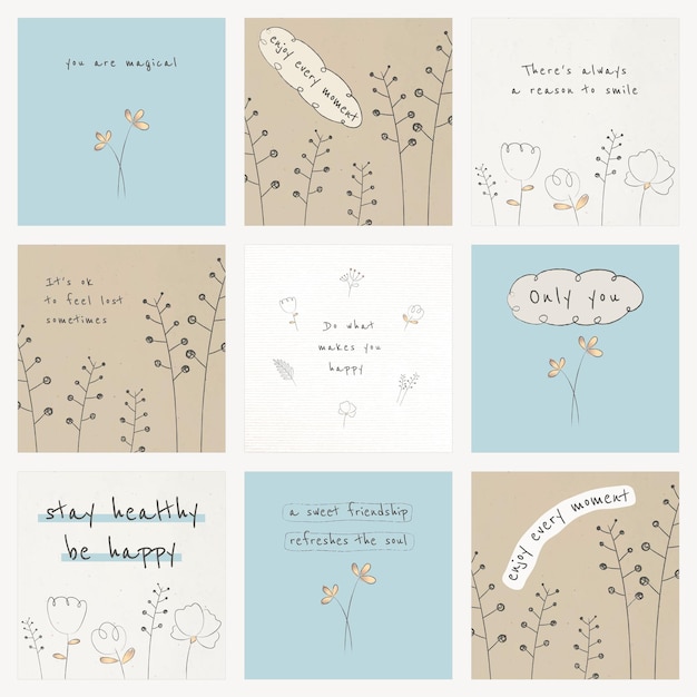 Free PSD motivational quote template psd on texture background set