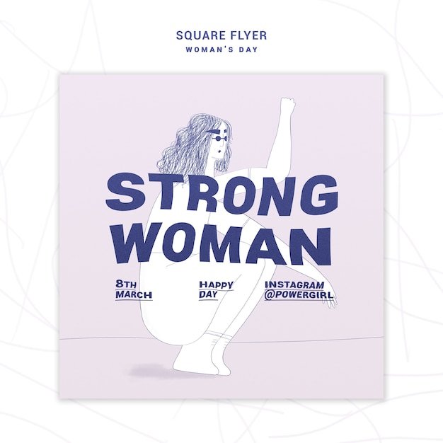 motivational women's day square flyer