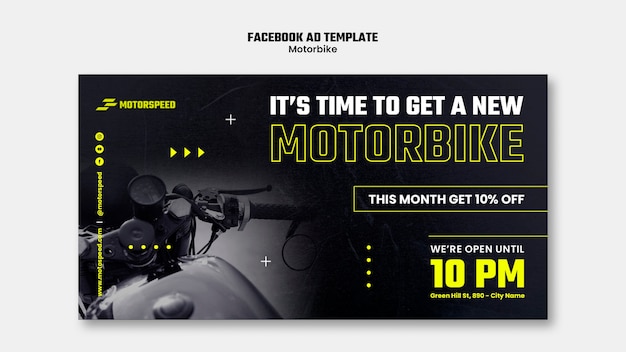 無料PSD バイクビジネスfacebookテンプレート