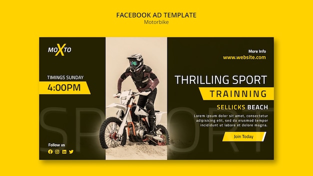 Free PSD motorbike competition facebook template