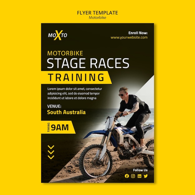 Motorbike competition flyer template
