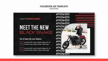 Free PSD motorbike concept facebook template