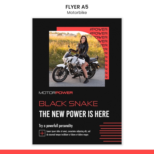 Free PSD motorbike concept flyer template