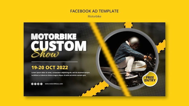 Motorbike extreme sport facebook template