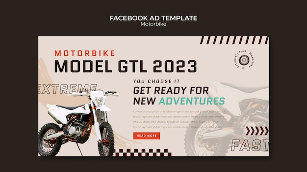 Free PSD motorbike extreme sport facebook template